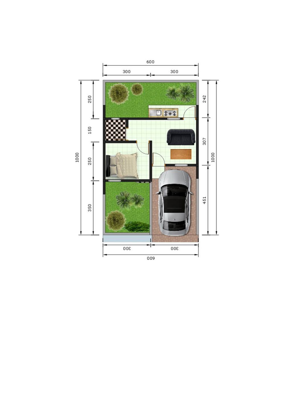 foto denah rumah tipe 22/60 perumahan Benteng Royal Residence 4