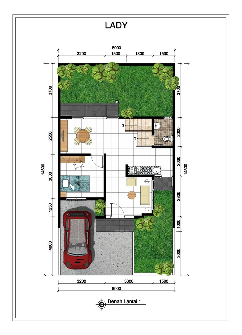 foto denah rumah tipe Lady + perumahan Pepiland Residence
