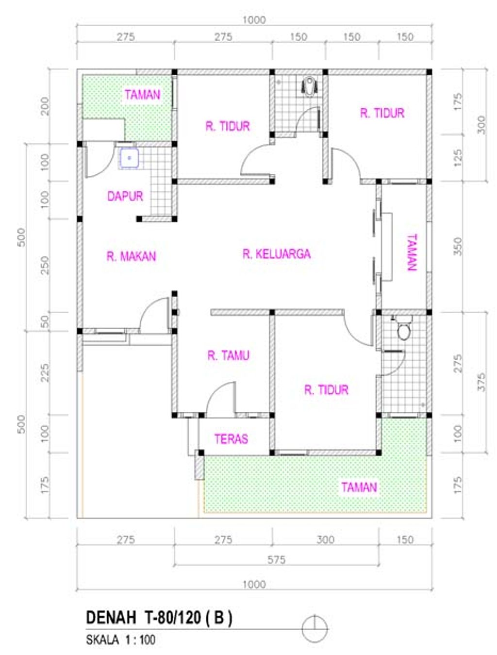 foto denah rumah tipe 80/120 27 perumahan PERMATA KARISMA RESIDENCE