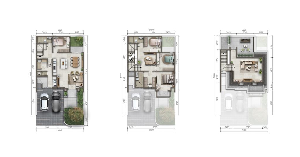 foto denah rumah tipe Jasmia 9 Premium Attic perumahan CLUSTER JASMIA RESIDENCE