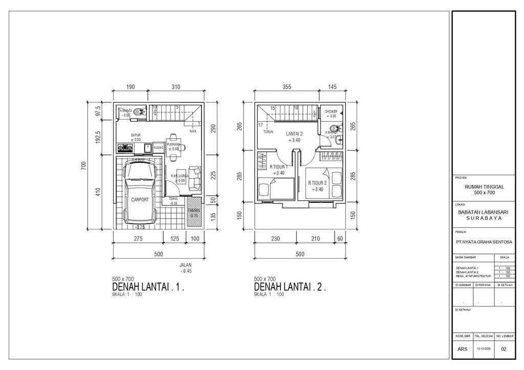 foto denah rumah tipe 5x7 perumahan Regency One Babatan