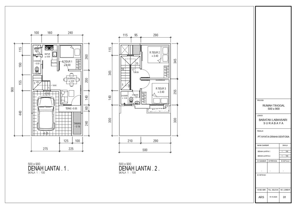 foto denah rumah tipe 5x9 perumahan Regency One Babatan