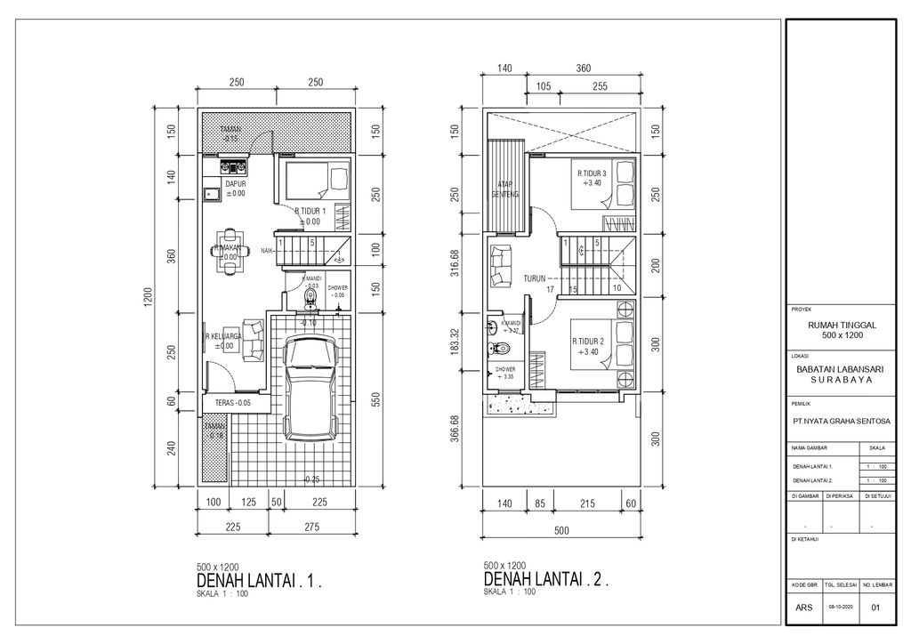 foto denah rumah tipe 5x12 perumahan Regency One Babatan