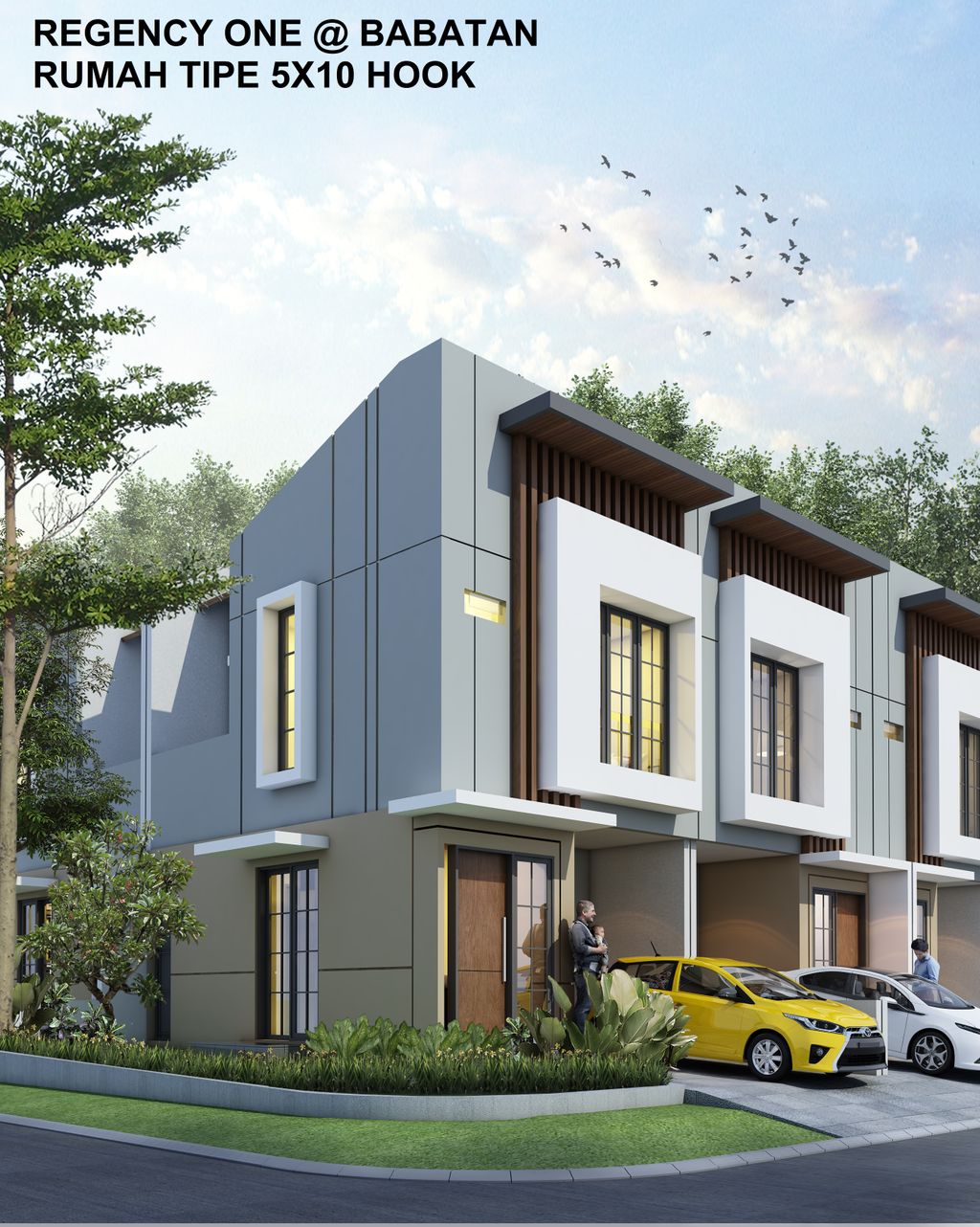 foto tampak rumah tipe 5x10 HOOK perumahan Regency One Babatan