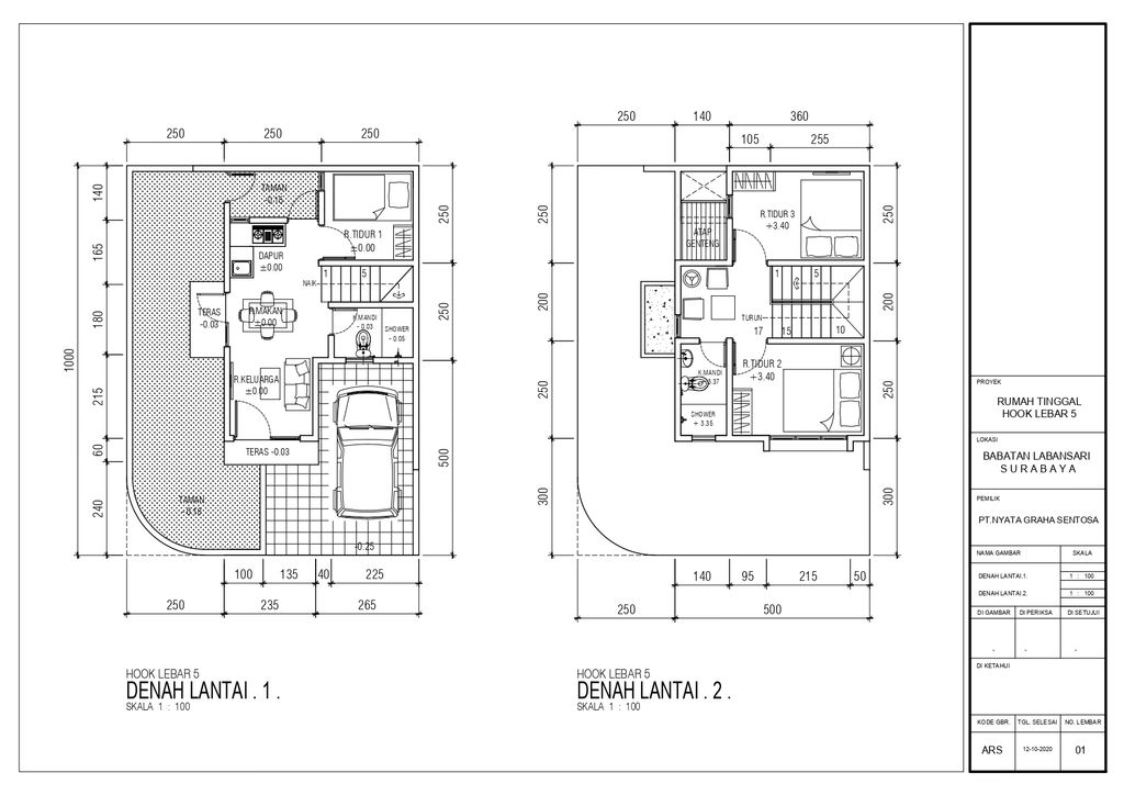 foto denah rumah tipe 5x10 HOOK perumahan Regency One Babatan