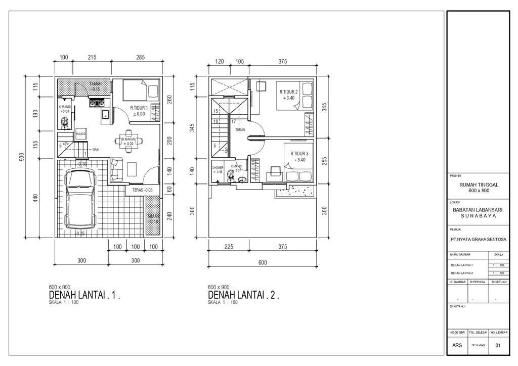 foto denah rumah tipe 6x9 perumahan Regency One Babatan