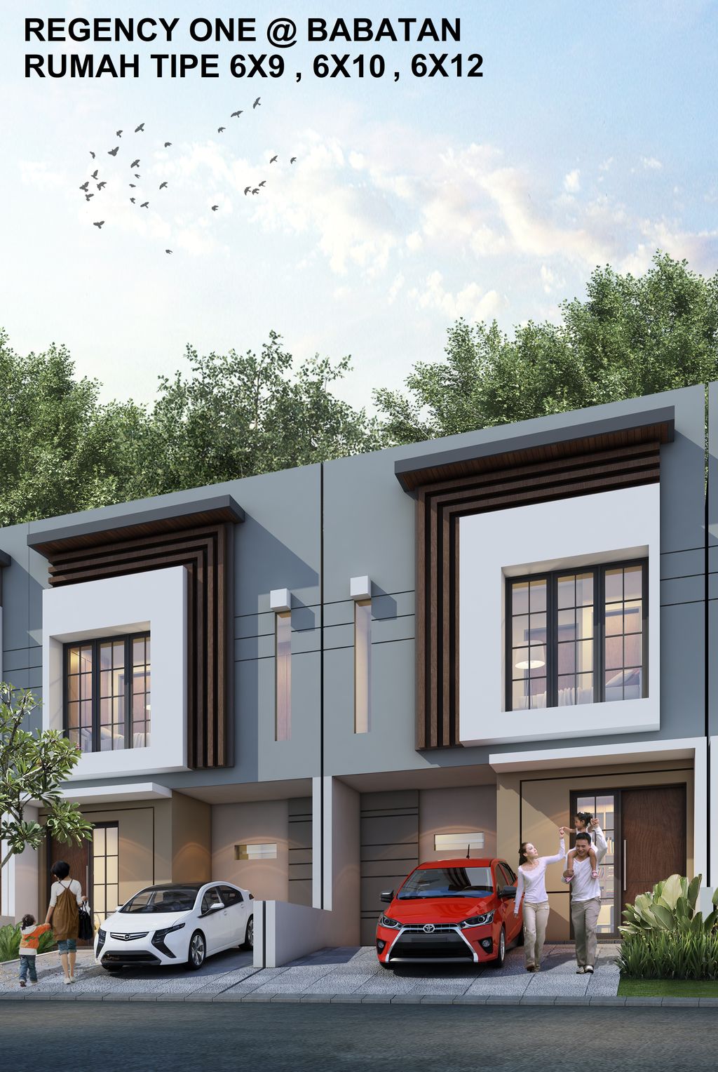 foto tampak rumah tipe 6x10 perumahan Regency One Babatan