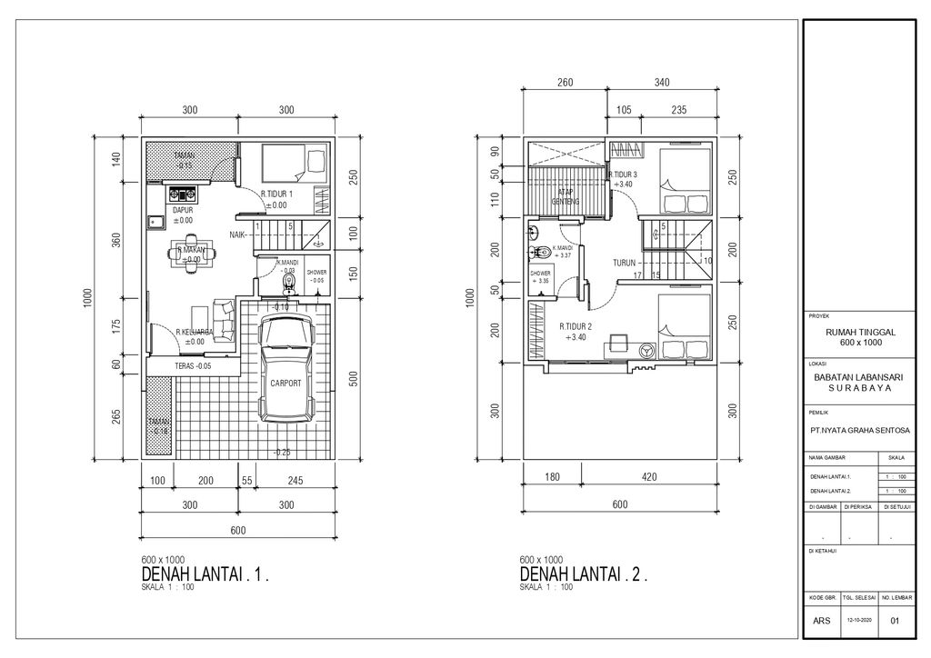 foto denah rumah tipe 6x10 perumahan Regency One Babatan