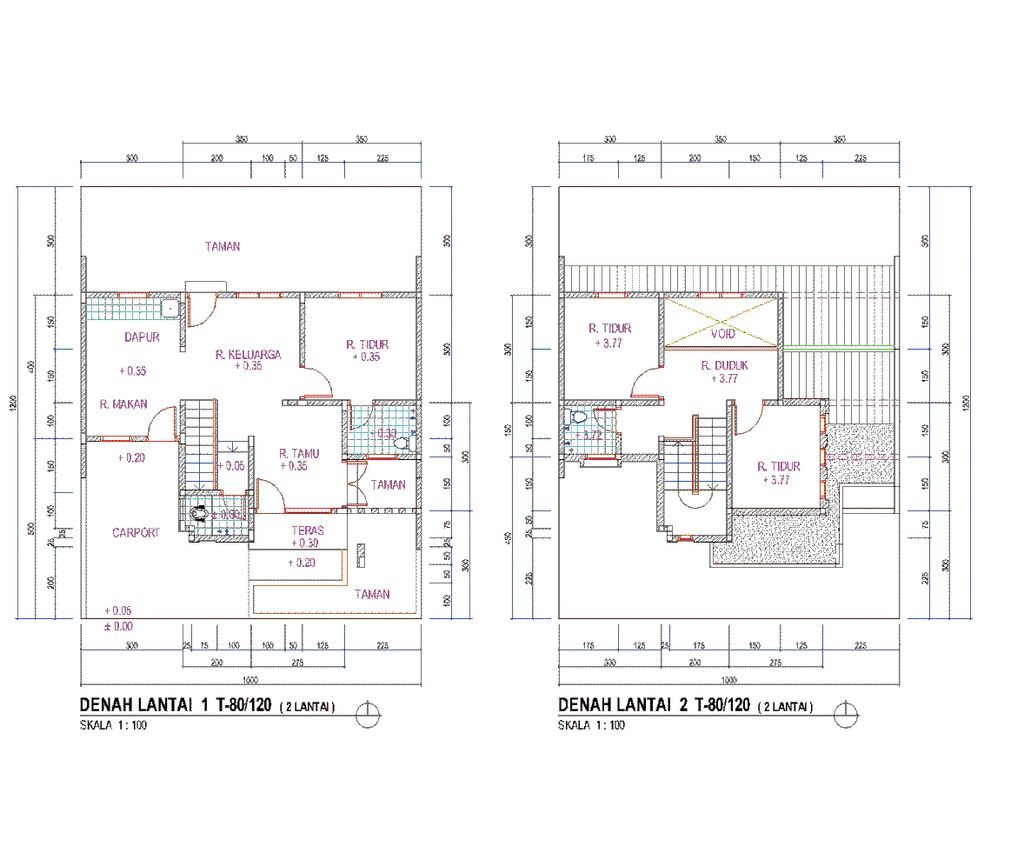 foto denah rumah tipe 80/120 36 perumahan PERMATA KARISMA RESIDENCE