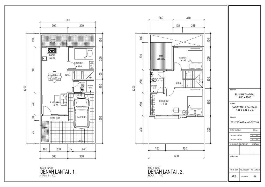 foto denah rumah tipe 6x12 perumahan Regency One Babatan