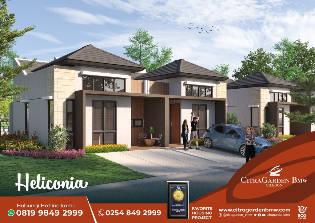 foto tampak rumah tipe Heliconia perumahan CitraGarden BMW