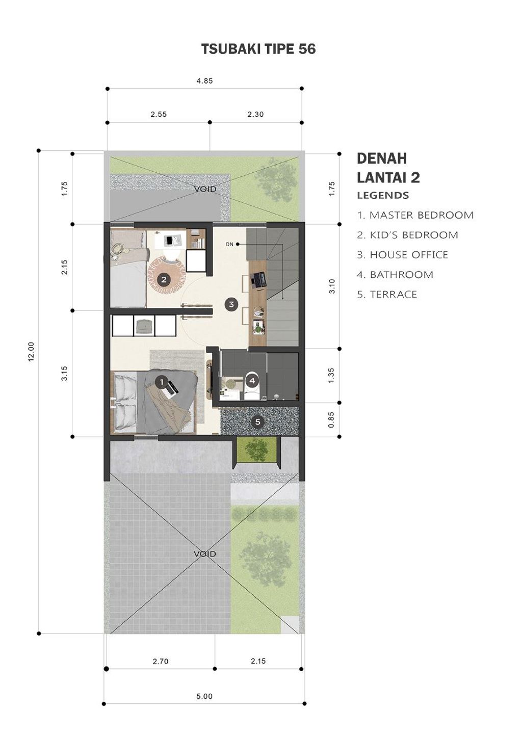 foto denah rumah tipe 56 perumahan PERUMAHAN RAHAYU GARDEN RESIDENCE