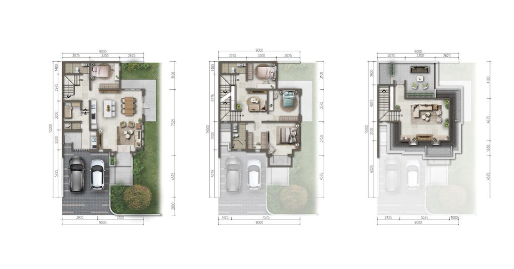 foto denah rumah tipe Jasmia 9 Hoek Attic perumahan CLUSTER JASMIA RESIDENCE