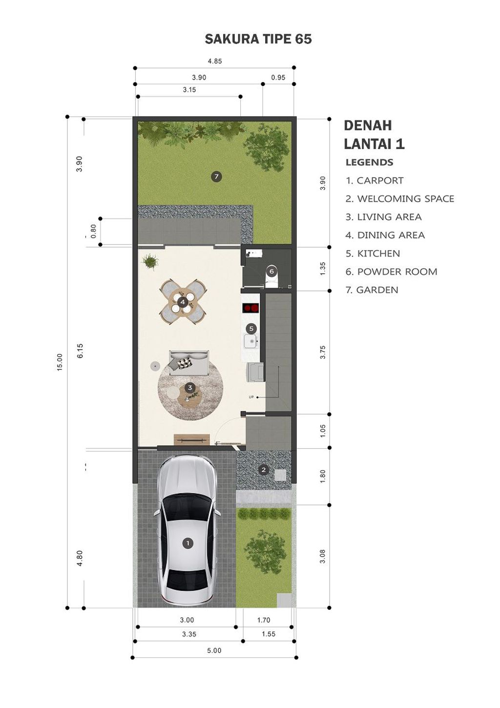 foto denah rumah tipe 65 perumahan PERUMAHAN RAHAYU GARDEN RESIDENCE