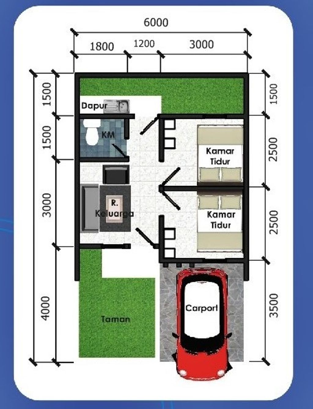 foto denah rumah tipe Eksekutif 30/60 perumahan Fiffa Square