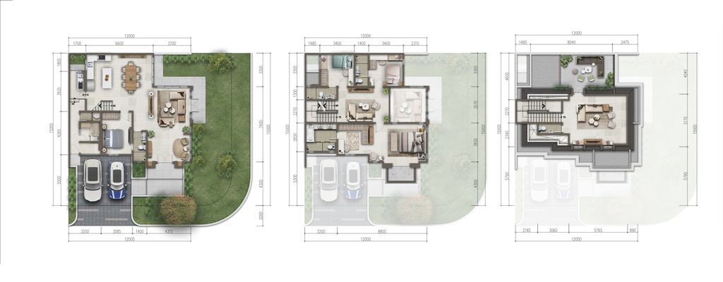 foto denah rumah tipe Jasmia 12x15 Hoek Attic perumahan CLUSTER JASMIA RESIDENCE