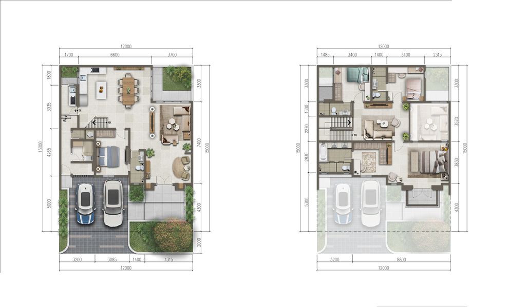 foto denah rumah tipe Jasmia 12x15 Premium perumahan CLUSTER JASMIA RESIDENCE