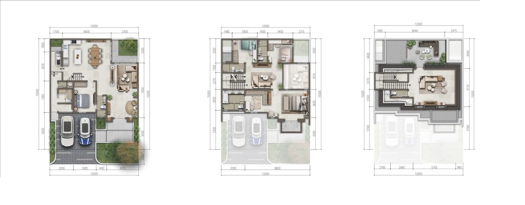 foto denah rumah tipe Jasmia 12x15 Premium Attic perumahan CLUSTER JASMIA RESIDENCE