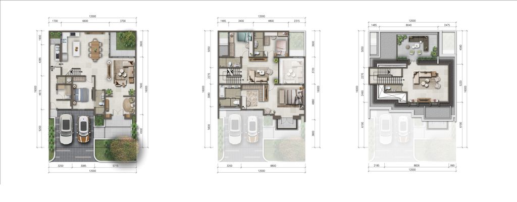 foto denah rumah tipe Jasmia 12x16 Premium Attic perumahan CLUSTER JASMIA RESIDENCE