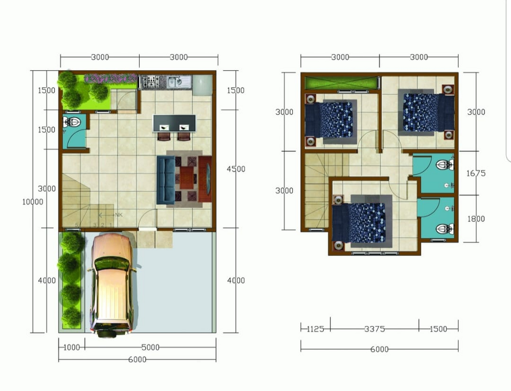 foto denah rumah tipe Nusa Dua III perumahan SANUR VALLEY @SERPONG TAHAP 3