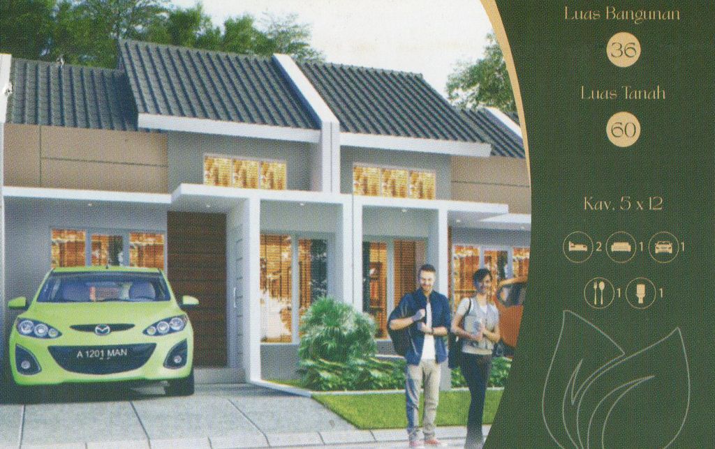 foto tampak rumah tipe 36 perumahan OMA GREEN LAND