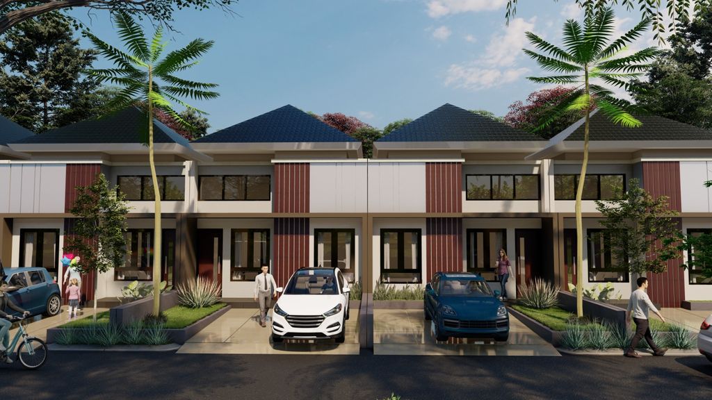 foto tampak rumah tipe Foresta perumahan KRISTAL GARDEN RESIDENCES