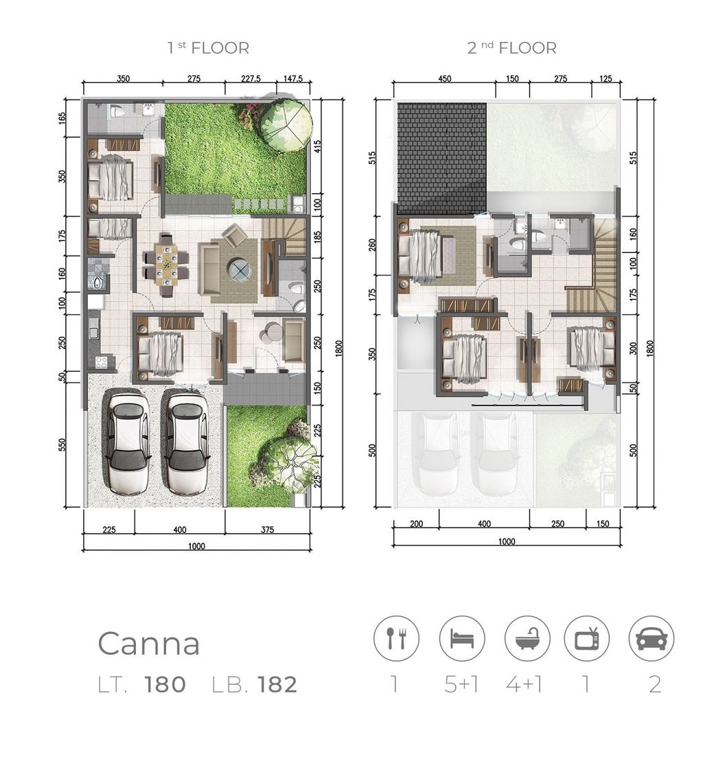 foto denah rumah tipe CANNA - 2023 perumahan EMERALD MANSION CITRALAND