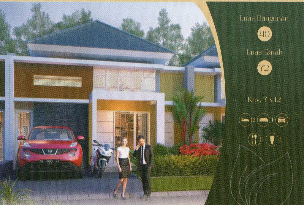foto tampak rumah tipe 40 perumahan OMA GREEN LAND