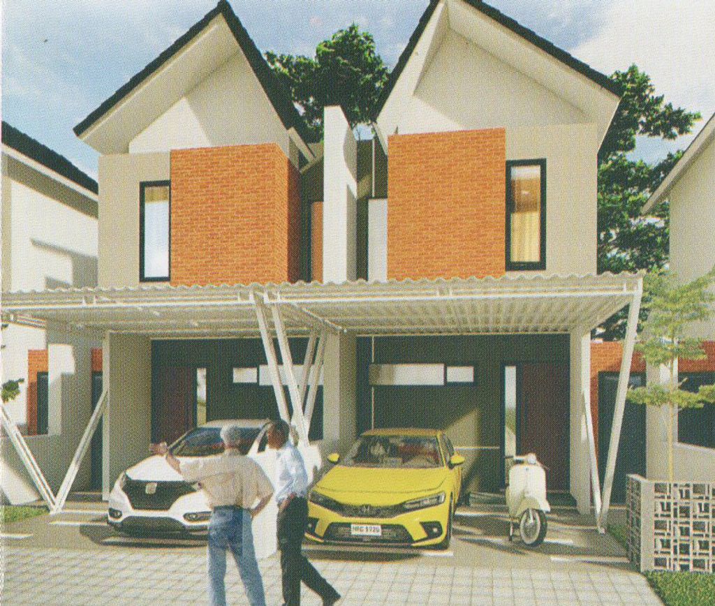 foto tampak rumah tipe 46 perumahan OMA GREEN LAND