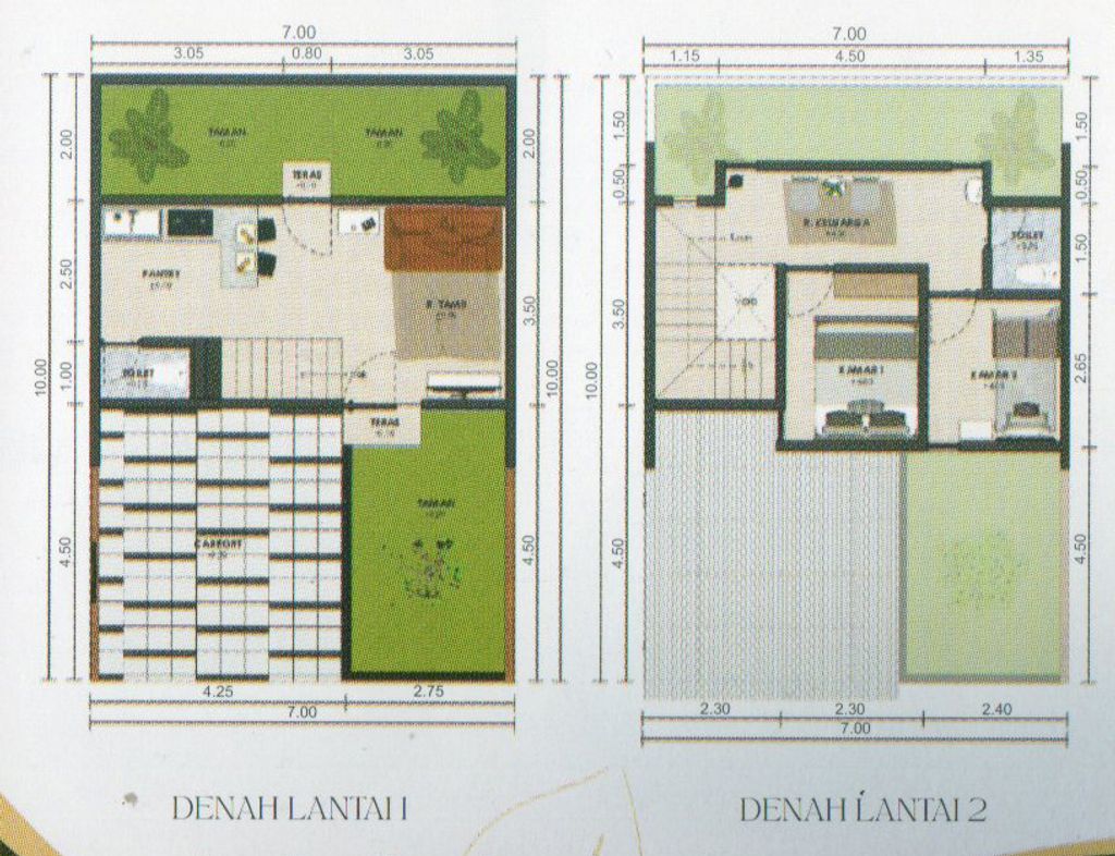 foto denah rumah tipe 55 perumahan OMA GREEN LAND