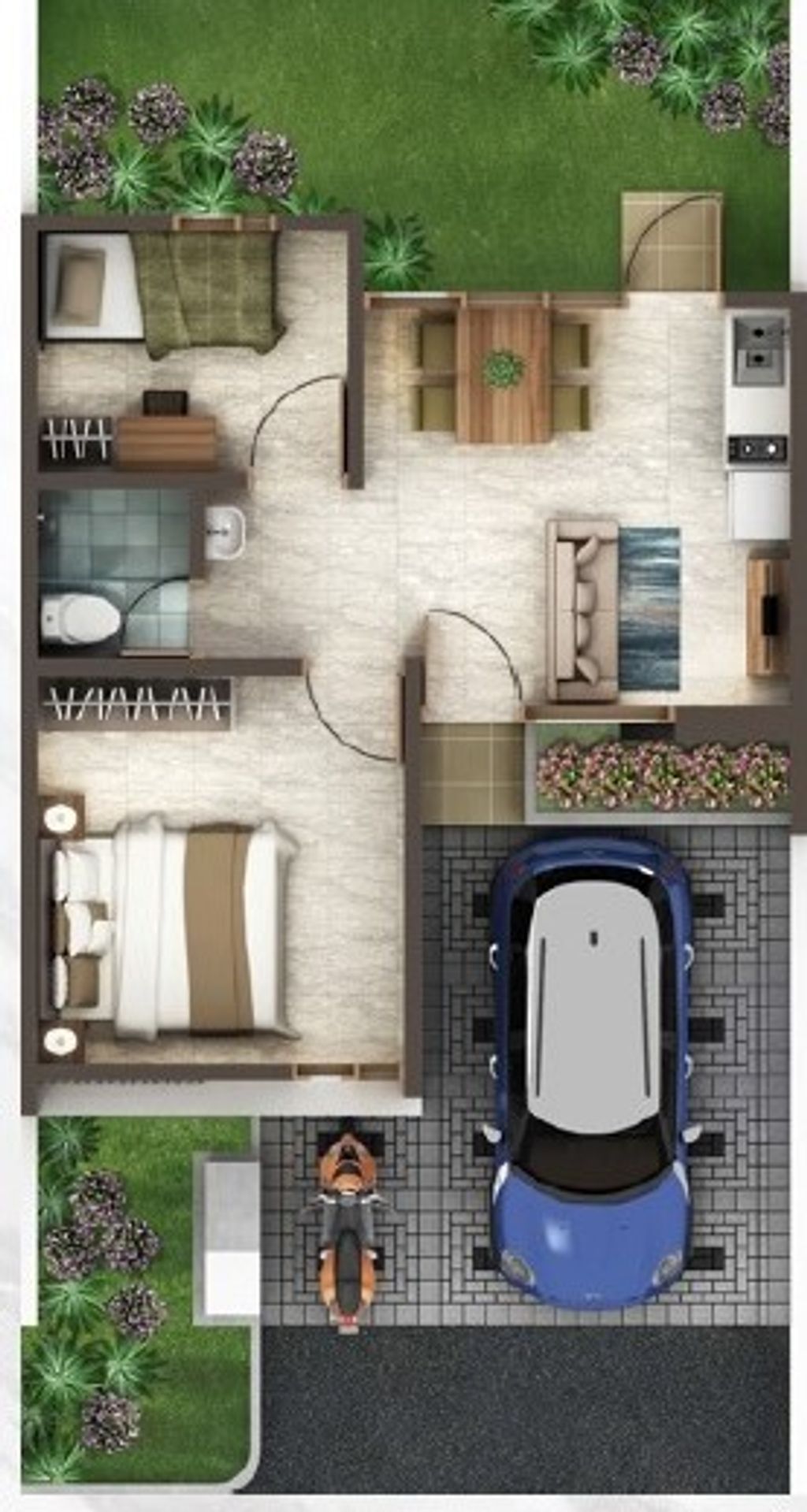 foto denah rumah tipe H/PDG-08/23 perumahan Podomoro Park Bandung (Padmagriya)
