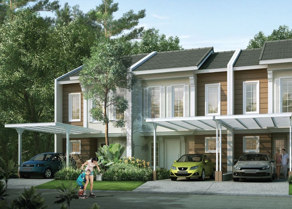 foto tampak rumah tipe SANDSTONE perumahan ROYAL TAJUR RESIDENCE, CLUSTER AVEBURY