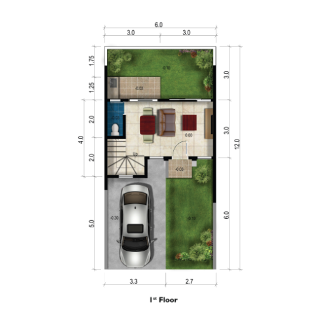 foto denah rumah tipe SANDSTONE perumahan ROYAL TAJUR RESIDENCE, CLUSTER AVEBURY