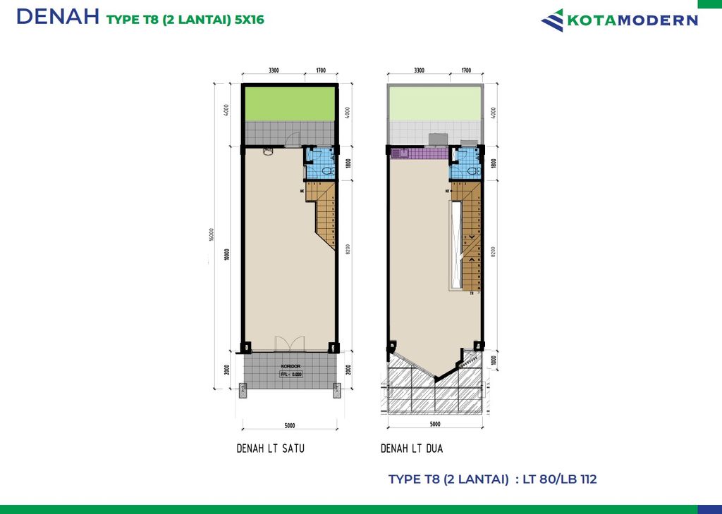 foto denah rumah tipe T7 perumahan Kota Modern - The Golf Boulevard