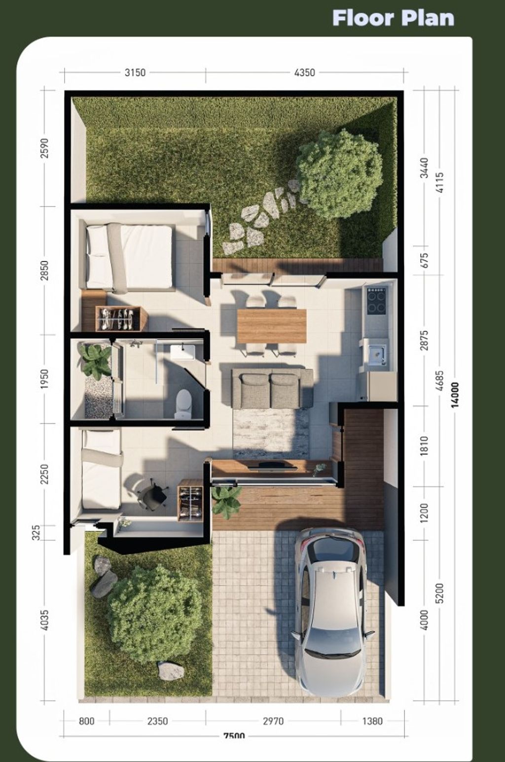 foto denah rumah tipe Cello perumahan Perumahan Rumah Baru Cluster Alicia