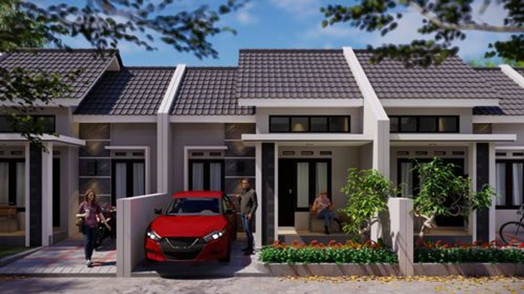 foto tampak rumah tipe 55/82 perumahan SANTIKA LAND