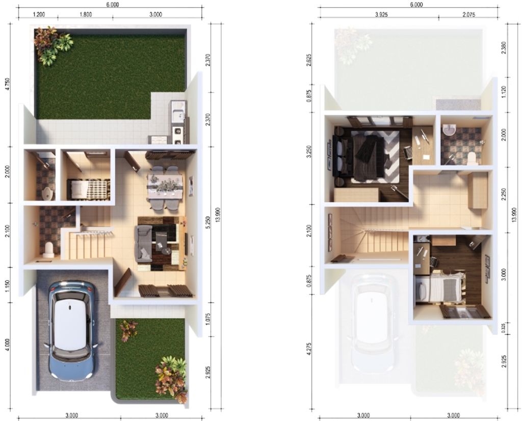 foto denah rumah tipe 68/88 perumahan WOODCHESTER