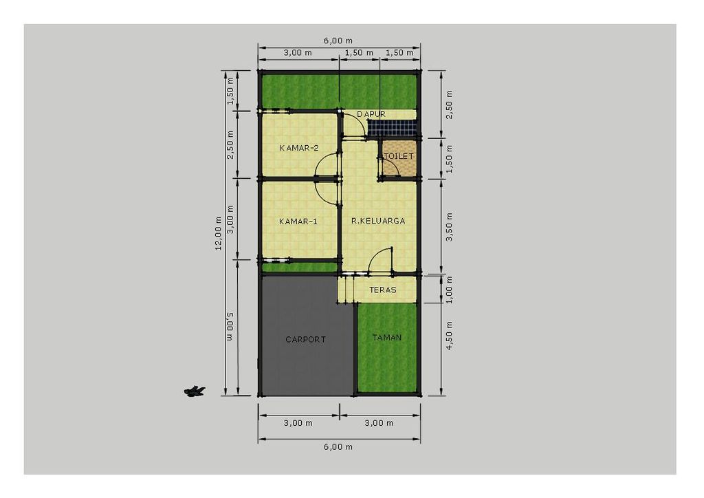 foto denah rumah tipe 36 sappihire perumahan CIANJUR ASRI RESIDENCE TAHAP 2