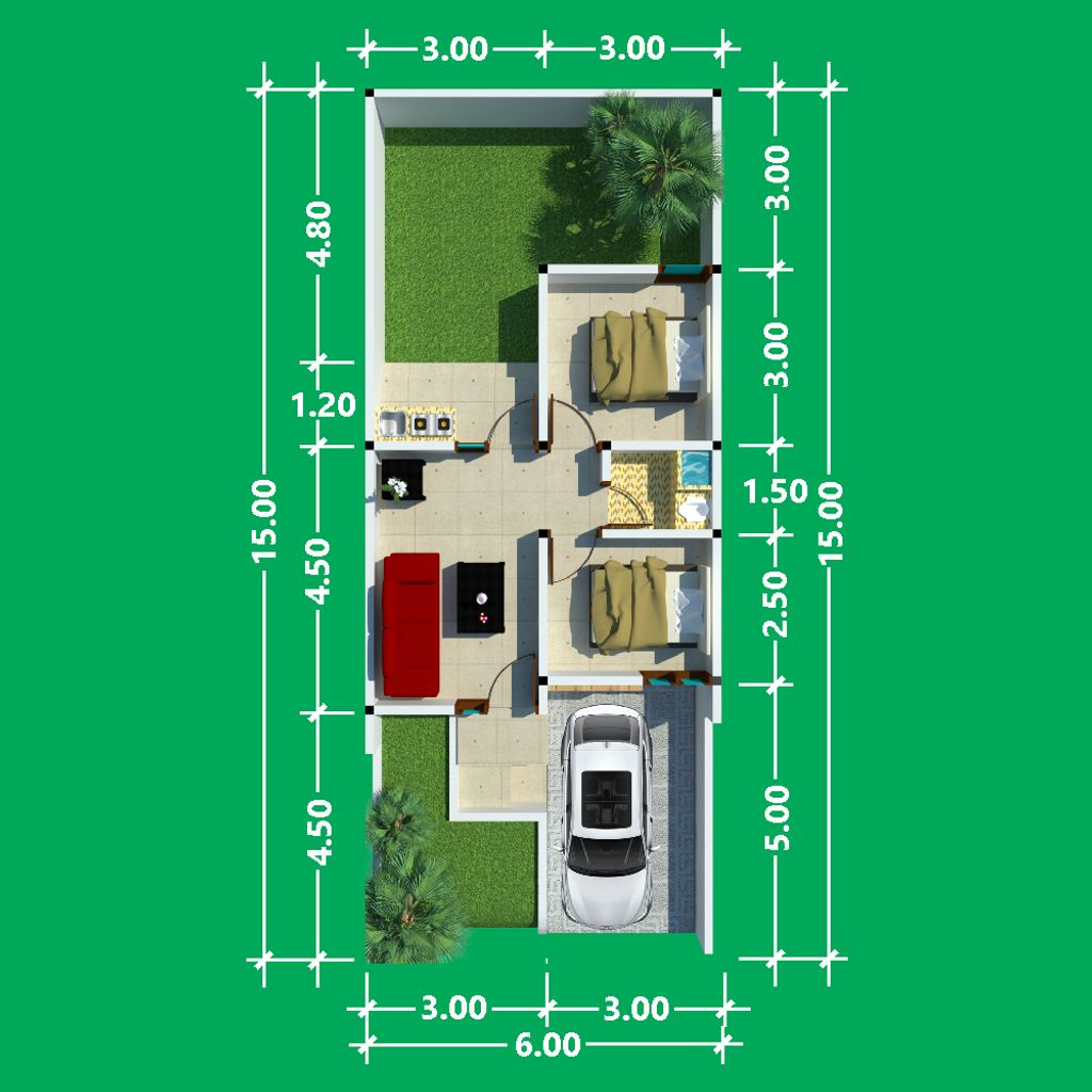 foto denah rumah tipe T. 36 perumahan ARGOWILIS RESIDENCE