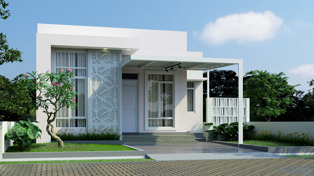 foto tampak rumah tipe Petunia 48 perumahan Karang Anyar Residence 3