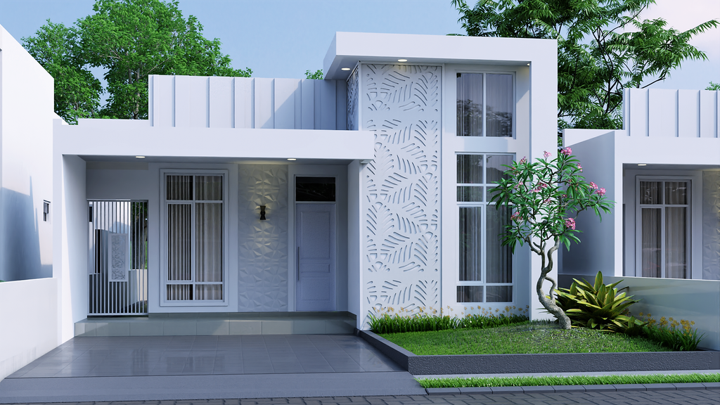 foto tampak rumah tipe Magnolia 84 perumahan Karang Anyar Residence 3