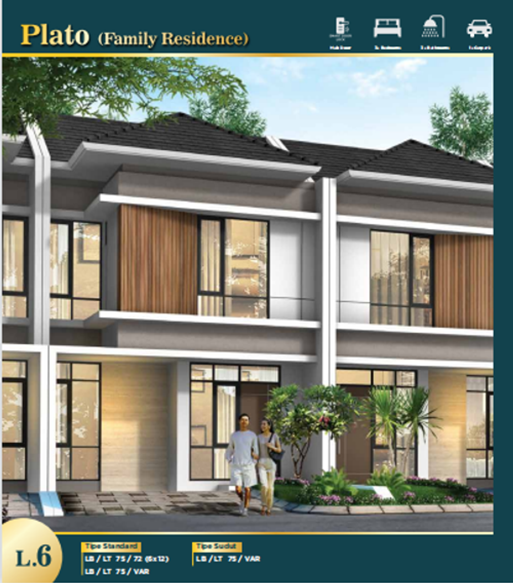 foto tampak rumah tipe PLATAO 6 STD perumahan CITRA RAYA - CLUSTER ACADEMIA PAVILION