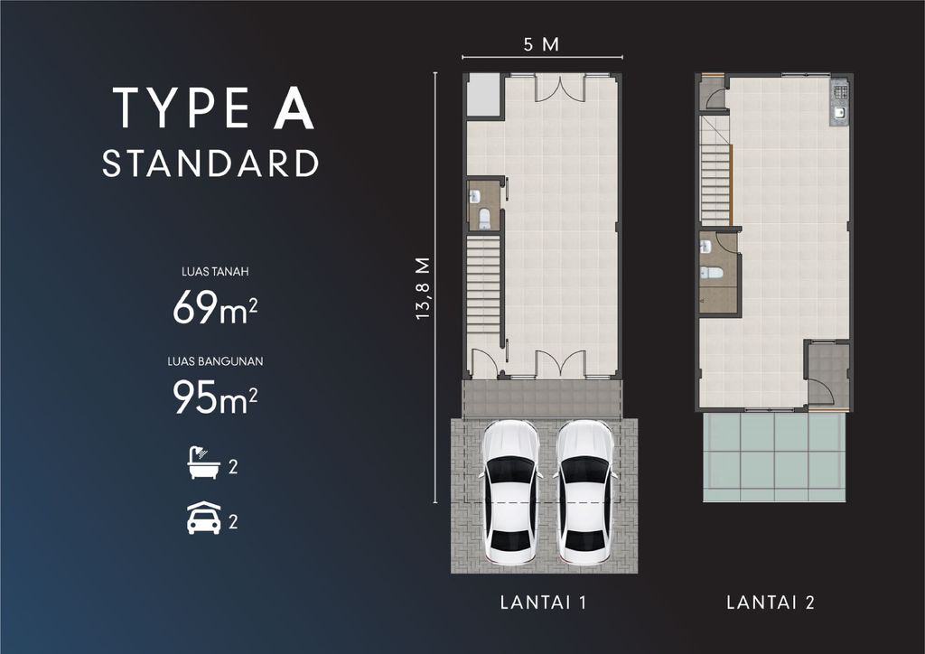 foto denah rumah tipe Detail Ruko A-Standart perumahan SYNTHESIS HOMES