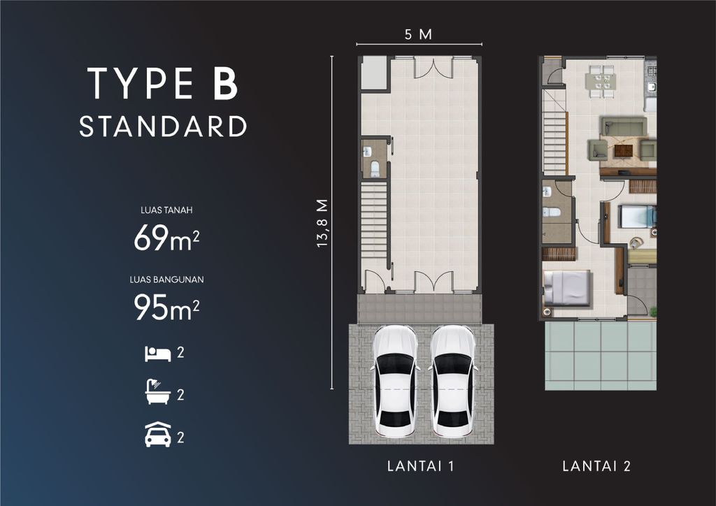 foto denah rumah tipe Detail Ruko B-Standart perumahan SYNTHESIS HOMES