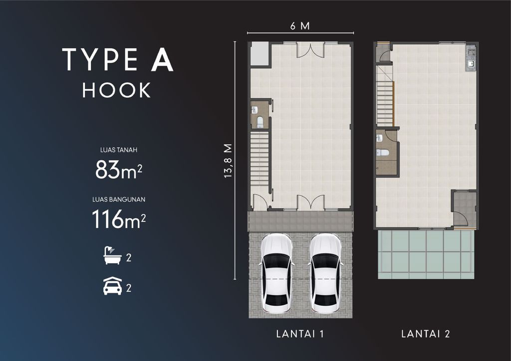 foto denah rumah tipe Detail Ruko A-Hook perumahan SYNTHESIS HOMES