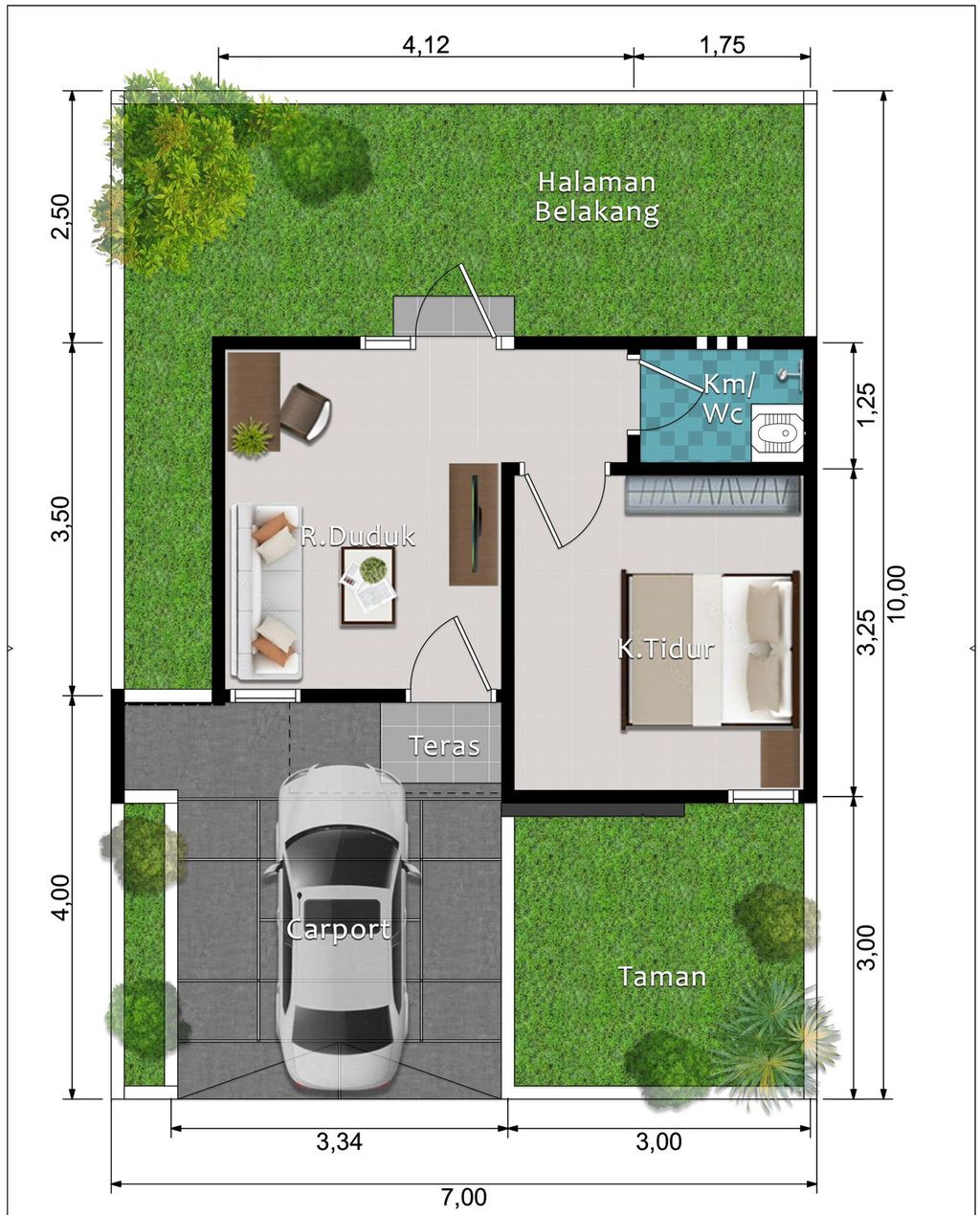 foto denah rumah tipe 24/101 M2 perumahan GRIYA SEHATI TAHAP 6