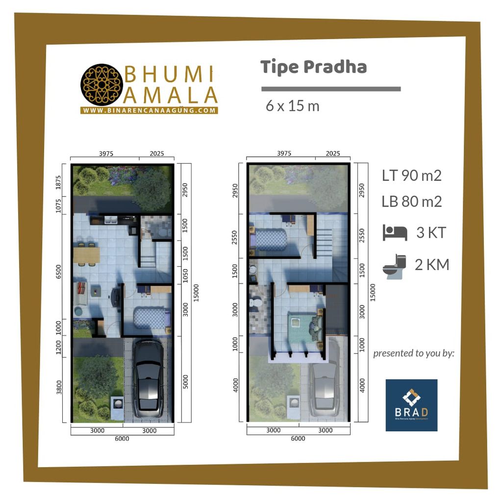 foto denah rumah tipe PRADHA perumahan Perumahan Bhumi Amala
