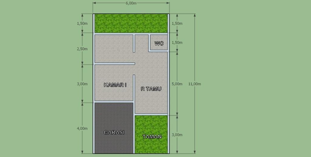 foto denah rumah tipe 36/66 perumahan SINAR FIRDAUS