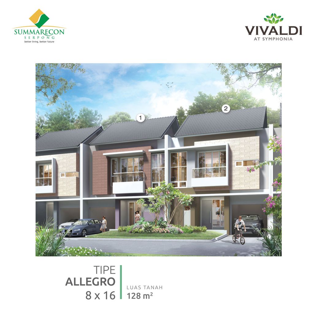 foto tampak rumah tipe Allegro Hook Premium perumahan Vivaldi