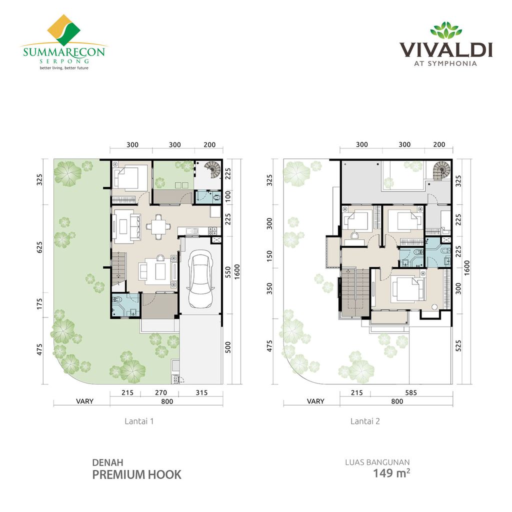 foto denah rumah tipe Allegro Hook Premium perumahan Vivaldi